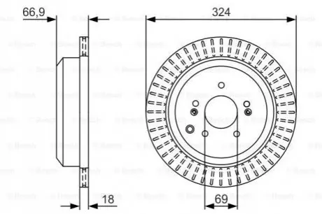 Тормозной диск Bosch 0986479V10 Купить в Украине