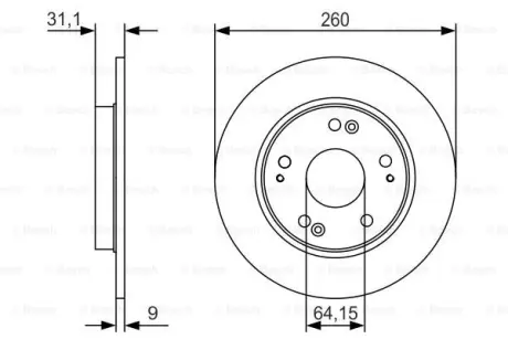 BOSCH HONDA Гальмівний диск CR-Z 1.5 IMA 10 Bosch 0986479V21 Купить в Украине