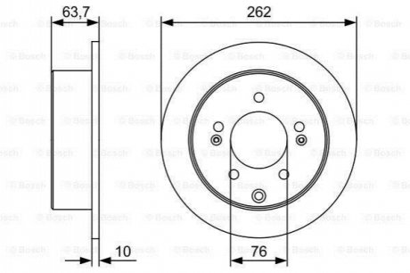 Диск тормозной HYUNDAI/KIA K3/Soul/Yue Dong/i30/Elantra R 1,6-2,0 08>> BOSCH 0986479W12 (фото 1)