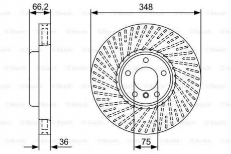 BMW Диск гальмівний перед..F10,6,7F 01 10- BOSCH 0986479W19 (фото 1)