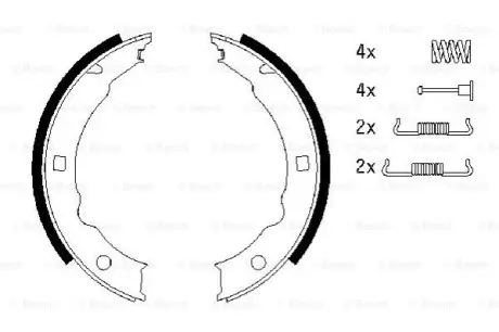Гальмівна колодка PEUGEOT 406, 607 1.8-3.0 11.95-02.06 Bosch 0986487579 Купити в Україні