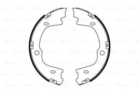 Гальмівна колодка HYUNDAI H-1 CARGO, H-1 TRAVEL, IX55 2.4-3.8 01.07 Bosch 0986487778 Купить в Украине