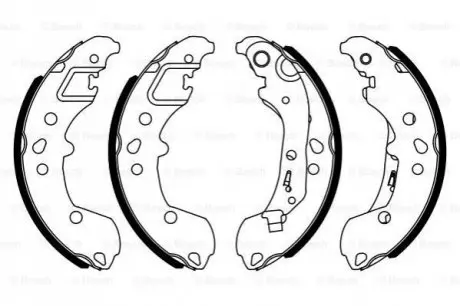 Тормозные колодки, барабанные Bosch 0986487958