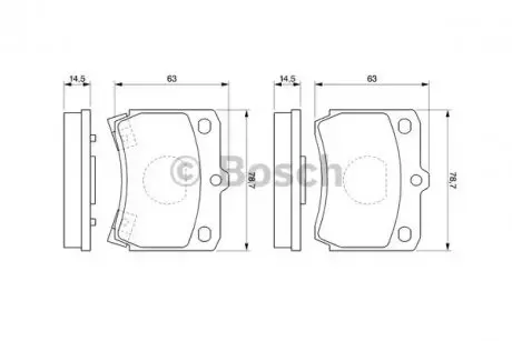 Комплект гальмівних колодок передн, KIA PRIDE MAZDA 121 I 1.1/1.3 10.87-09.01 Bosch 0986493550 Купити в Україні