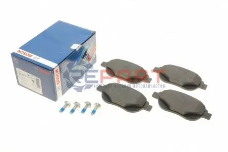 Комплект гальмівних колодок передн, CITROEN BERLINGO, C3 I, C4, C4 I, XSARA, XSARA PICASSO FIAT DOBLO PEUGEOT 1007, 206, 207, 307, PARTNER 1.3D-2.0D 02.98 Bosch 0986494038 Купити в Україні