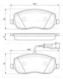 Комплект гальмівних колодок передн, FIAT CROMA, SCUDO PEUGEOT 807 1.9D-2.4D 02.96 Bosch 0986494068 Купити в Україні
