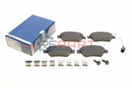 Комплект гальмівних колодок передн, ABARTH 500 / 595 / 695 ALFA ROMEO MITO CITROEN NEMO FIAT 500, 500 C, DOBLO, FIORINO, GRANDE PUNTO, IDEA, LINEA, PANDA, PUNTO, PUNTO EVO 1.2-1.9D 10.01 Bosch 0986494113 Купити в Україні