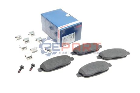 Комплект гальмівних колодок передн, PEUGEOT 3008, 3008 I, 308, 308 I, 408 1.2-2.0D 09.07 Bosch 0986494261 Купити в Україні
