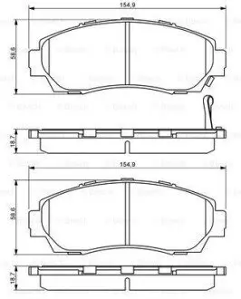 Комплект гальмівних колодок передн, HONDA CROSSTOUR I, CR-V II, CR-V III, CR-V IV, CR-V V, ODYSSEY, PILOT SUBARU LEGACY VI 1.5-3.6 09.01 Bosch 0986494308 Купити в Україні