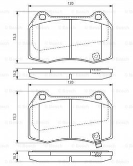 Тормозные накладки, барабанный тормоз BOSCH 0986494310