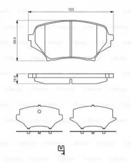 Комплект гальмівних колодок передн, MAZDA MX-5 III 1.8/2.0 03.05-12.14 Bosch 0986494322
