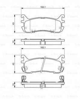 Гальмівні колодки, дискове гальмо (набір) BOSCH 0986494341 (фото 1)