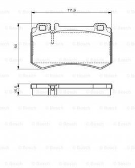 Гальмівні колодки, дискове гальмо.) BOSCH 0986494356 (фото 1)