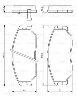 Гальмівні колодки, дискове гальмо (набір) BOSCH 0986494360 (фото 1)