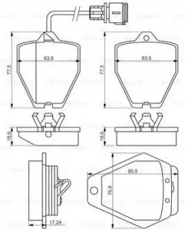 Тормозные колодки, дисковые. Bosch 0986494436