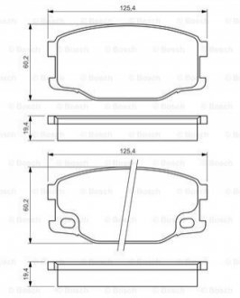 Гальмівні колодки, дискове гальмо (набір) - (MK499871, MK499872, MC894601) BOSCH 0986494442 (фото 1)