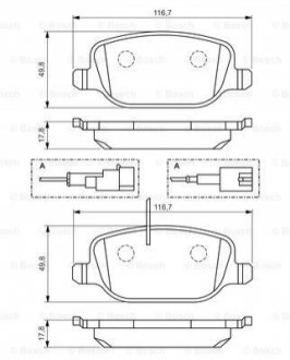 Тормозные колодки, дисковый тормоз.) BOSCH 0986494466 (фото 1)