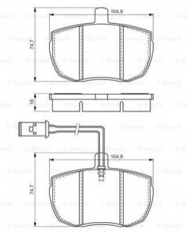 Тормозные колодки, дисковые. BOSCH 0986494535