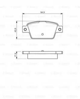 Комплект гальмівних колодок задн, FIAT BRAVO, BRAVO II, MULTIPLA, STILO LANCIA DELTA III 1.4-2.4 04.99-12.14 Bosch 0986494536 Купити в Україні