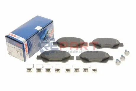 Комплект гальмівних колодок передн, CITROEN C1, C1 II PEUGEOT 107, 108 TOYOTA AYGO 1.0/1.2/1.4D 06.05 Bosch 0986494606 Купити в Україні
