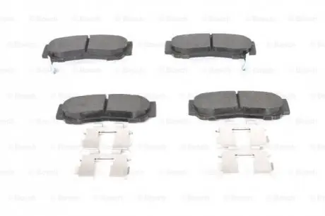 Комплект гальмівних колодок задн, HYUNDAI H-1, H-1 / STAREX, H-1 CARGO, SANTA FÉ II 2.2D-2.7 06.97 Bosch 0986494628 Купити в Україні