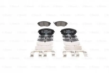 Комплект гальмівних колодок передн, SUBARU FORESTER, IMPREZA, LEGACY IV, LEGACY V, OUTBACK 1.5-3.0 12.00 Bosch 0986494653 Купити в Україні