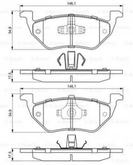 FORD Колодки гальмівні задні. Maverick 01- BOSCH 0986494683 (фото 1)