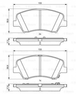 Тормозные колодки, дисковые. - 0 986 494 712 (58101A6A01, 58101A6A00) BOSCH 0986494712