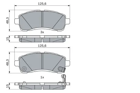 Комплект гальмівних колодок передн, MAZDA 2 1.3-1.6D 07.07-06.15 Bosch 0 986 494 754
