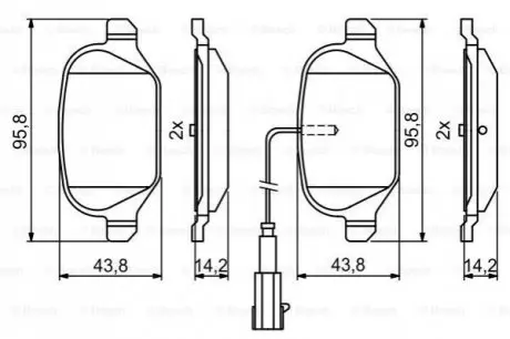Комплект гальмівних колодок задн, ABARTH 500 / 595 / 695, 500C / 595C / 695C FIAT 500, 500 C, DOBLO, IDEA, PANDA LANCIA MUSA, YPSILON 0.9-1.9D 09.02 Bosch 0986494779