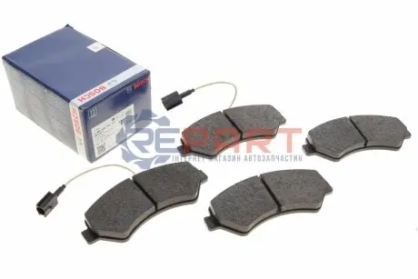 Комплект гальмівних колодок передн, CITROEN JUMPER III FIAT DUCATO OPEL MOVANO C PEUGEOT BOXER 2.0D-Electric 04.06 Bosch 0986494799 Купити в Україні