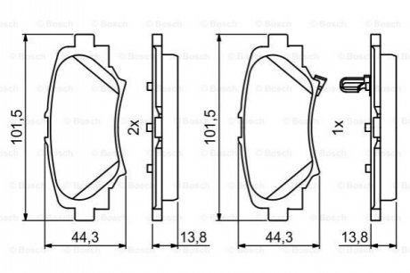 Тормозные колодки, дисковые. BOSCH 0986494803 (фото 1)