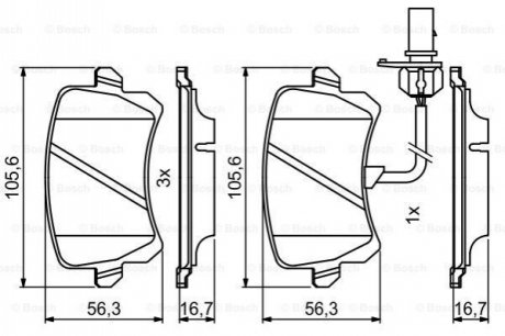 Гальмівні колодки, дискові BOSCH 0986494814