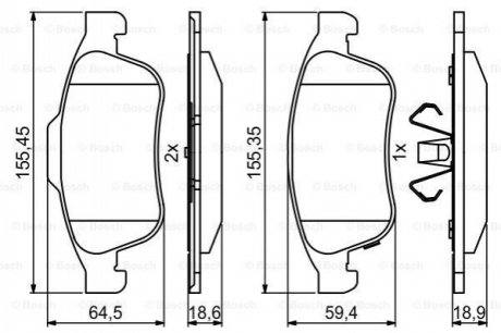 Тормозные колодки, дисковые. BOSCH 0986494826 (фото 1)