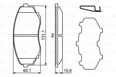Комплект гальмівних колодок передн, MAZDA E, MPV I, MPV II 2.0-3.0 11.88-12.06 Bosch 0986494855 Купити в Україні