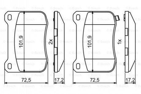 Тормозные колодки, дисковые. BOSCH 0986494872