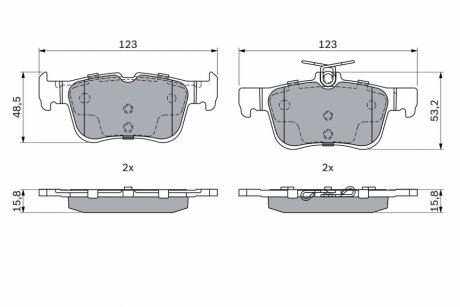 FORD колодки тормозов. задн. Mondeo, Galaxy, S-Max, 14- BOSCH 0986494888 (фото 1)