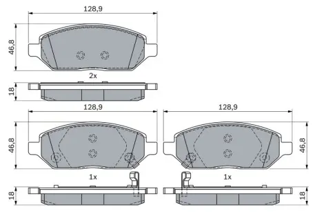 Комплект гальмівних колодок передн, OPEL KARL 1.0/1.0LPG 01.15-03.19 Bosch 0986494906