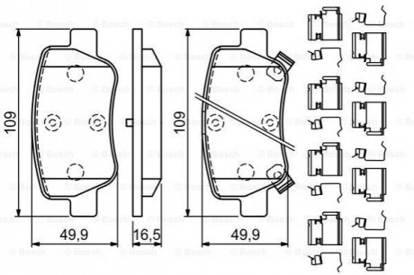 Гальмівні колодки, дискові. BOSCH 0986494933