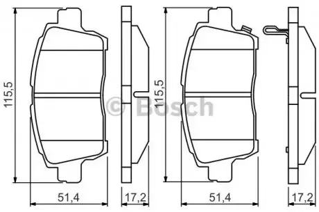 Колодки гальмівні (передні) Toyota Corolla 01-08/Prius 00-04/Yaris 99-05 Bosch 0986495242 Купити в Україні