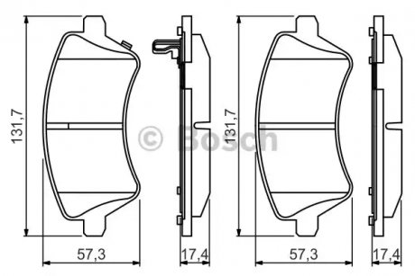 Тормозные колодки, дисковый тормоз.) - (04465YZZDC, 0446502061, 0446502130) BOSCH 0986495243