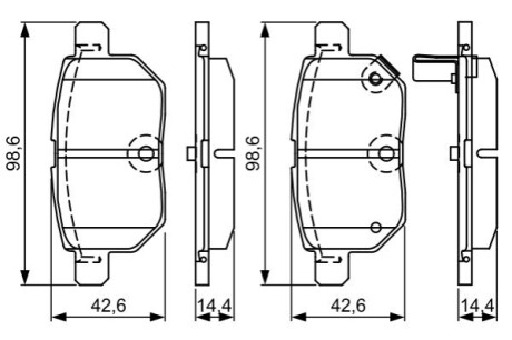 Гальмівні колод. задн. Toyota Yaris, IQ, AURIS 07 - BOSCH 0986495286 (фото 1)