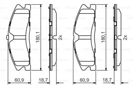 FORD колодки тормозов. передняя. Explorer (USA) 3.5 10- BOSCH 0986495399 (фото 1)