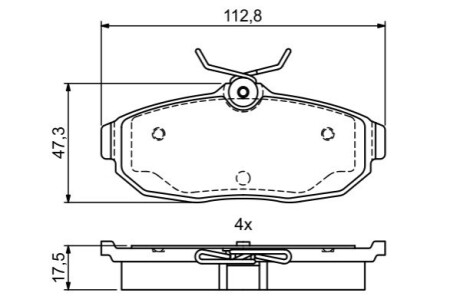 Тормозные колодки дисковые FORD Mustang R 04-10 BOSCH 0986495401 (фото 1)