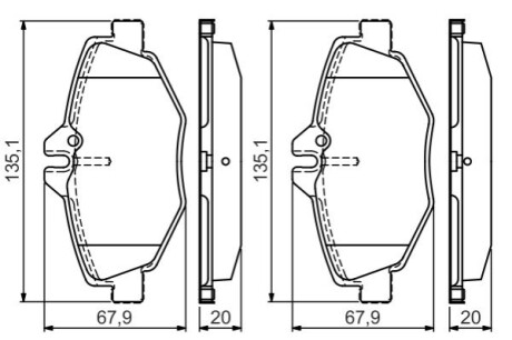 Колодки тормозные (передние) MB E-class (W211) 02-09 Q+ (с датчиками) BOSCH 0986495433 (фото 1)