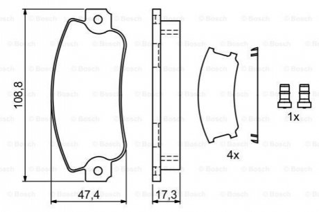 Гальмівні колодки перед. FIAT Uno 1,0/1,5 89-02 SEAT Ibiza -93 BOSCH 0986495456