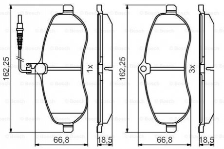 ДИСКОВЫЕ КОЛОДКИ ПЕРЕДНI PREMIUM2 BOSCH 0 986 495 460 (фото 1)