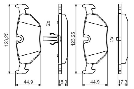 Тормозные колодки задние. BMW E36/46, E85 BOSCH 0986495470 (фото 1)