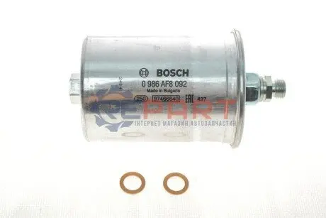 Паливний фільтр MERCEDES 123 (C123), 123 T-MODEL (S123), 123 (W123), 124 (A124), 124 (C124), 124 T-MODEL (S124), 124 (W124), 190 (W201), C (W202), E (A124), E (C124) 1.8-6.8 05.71-09.05 Bosch 0986AF8092 Купити в Україні