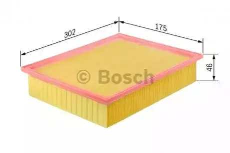 Фільтр повітряний (фільтруючий елемент) SAAB 9-3 2.2D 02.98-09.02 Bosch 1457433797